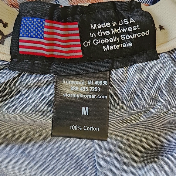 Stormy Kromer Lakeside Wide Brim Sun Hat Size Medium Colors tan cream blue - Picture 12 of 13